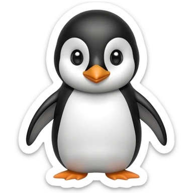 Penguin with its flippers on his neck as if he was chocking himself sticker