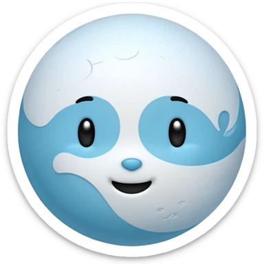 Pluto as a planet, cute and minimal, icy colors, no text sticker