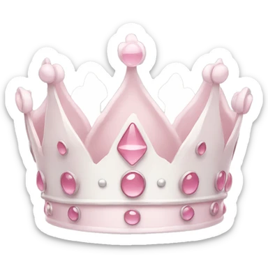 White and pastel pink crown sticker