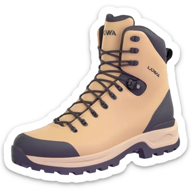 Lowa GTX hiking boots in beige color sticker