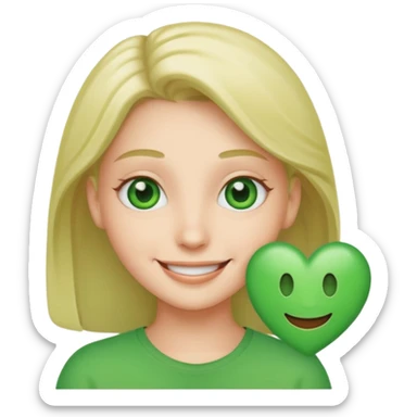 Smile emoji the green heart eyes 😍 sticker