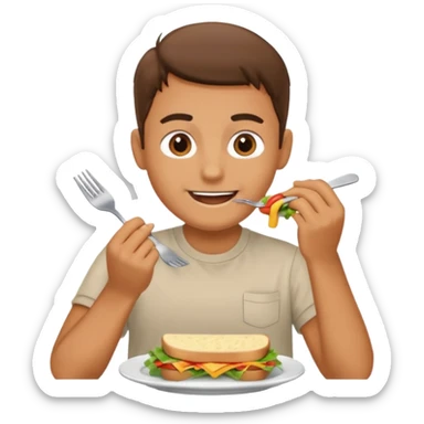 someone eating lunch sticker