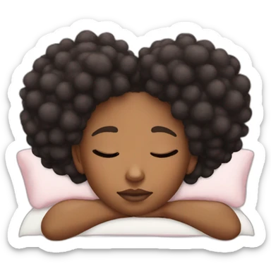 girl with 2 afro puffs sleeping sticker