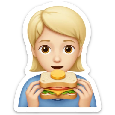 someone eating lunch sticker