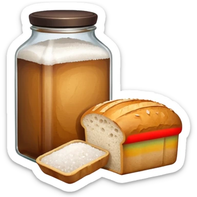 one simple a bottle of salt and a loaf of bread sticker