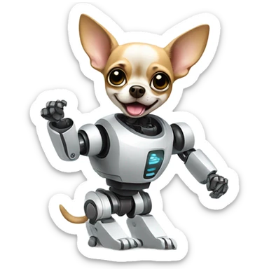 Chihuahua dancing the robot sticker