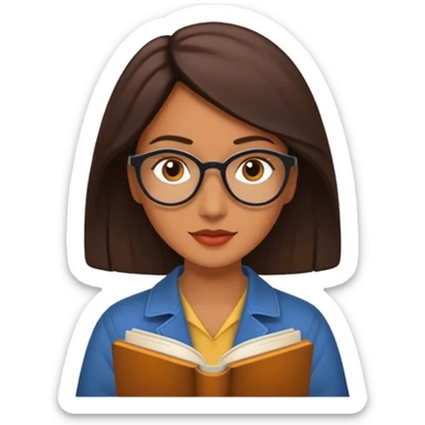 An emoji of a woman, a writer, aspiring novelist, with a book, a novel and storyteller sticker