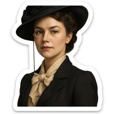 a sophisticated woman wearing a monocle, vintage fashion, confident expression, portrait, no background sticker