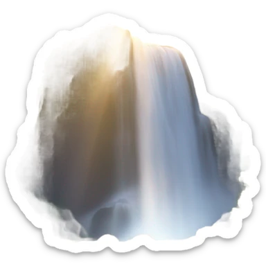 Sun Shines over a waterfall  sticker