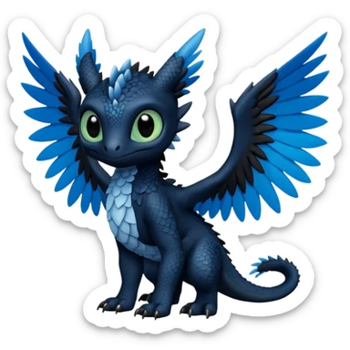 Toothless-Trico-Fakémon-hybrid-creature (full body)  sticker