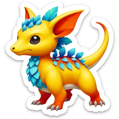 Elemental magical colorful exotic Pokémon-Fakémon-creature sticker