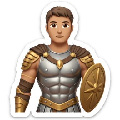 crea a un guerrero griego estoico, muy musculoso 3d, realista sticker