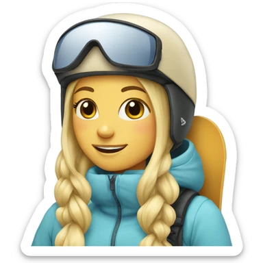 Pretty blonde girl snowboarding  sticker
