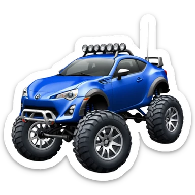 Rock climbing Devilish Ultramarine 2013 Off road 4wd monster truck style scion fr-s with silver wheels  sticker