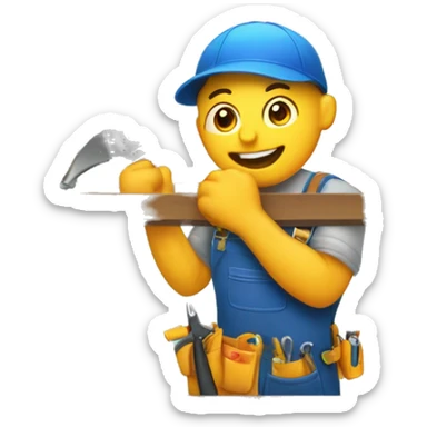 repairman repairing a window sticker