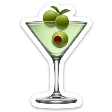 Martini glass with 2 olives inside  sticker