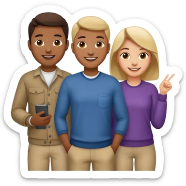 Group of 5 coworkers no formal dress sticker