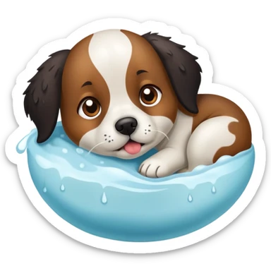 A dog giving birth sticker