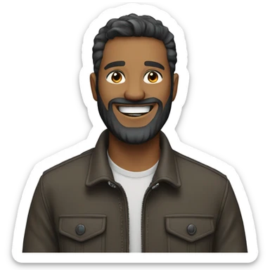 smiling bearded man in jacket sticker