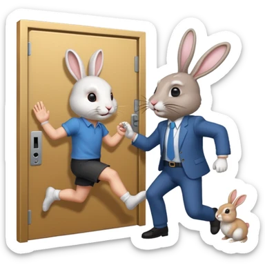 I want the alliance leader to kick me out of the alliance and close the door, so that they both look like rabbits.استیکرش با متن کیبورد باشه sticker