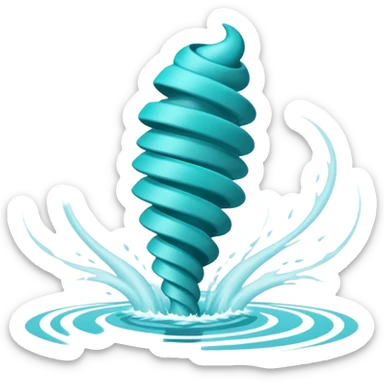 Swirling tornado coming out of the water mark the colur teal with arms and legs coming out the side sticker