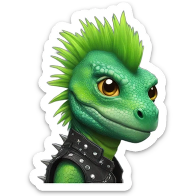 Punk rock lizard with Mohawk  sticker