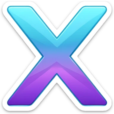 Purple and Cian symbol X twitter sticker
