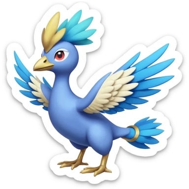 Meloetta-Golduck-Swablu-Trico-Pokémon-Fakémon-fusion-hybrid-creature sticker