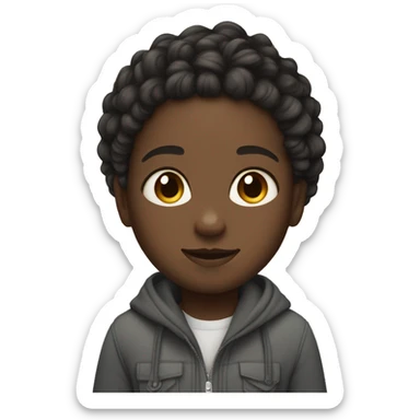 black girl with braids and light skin boy with short curly hair and a short beard  sticker