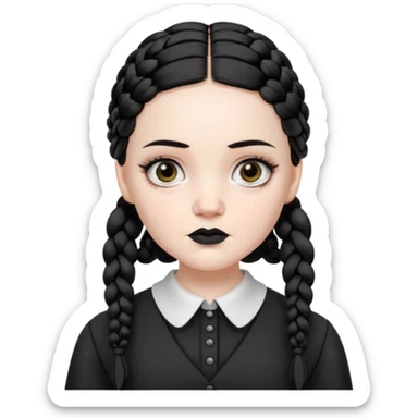 wednesday adam’s 2 braids sticker