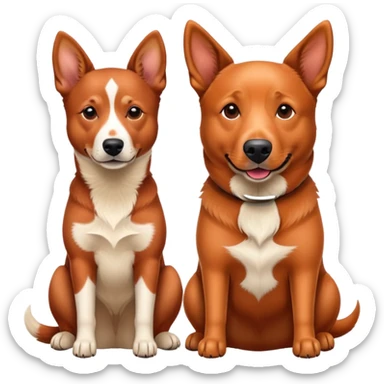Adult Red heeler and adult Labrador retriever  sticker