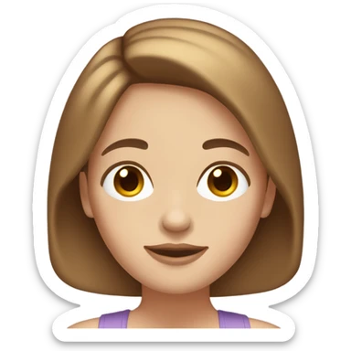 white girl with brown bob hair applying cream on face sticker