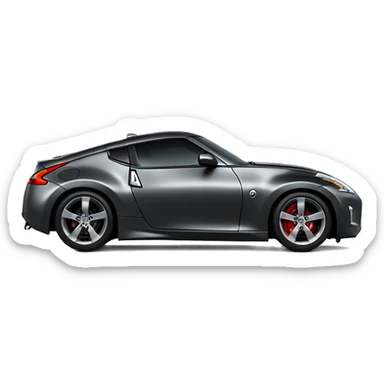 Side profile, Dark grey Nissan 370Z with front cash bar and no bumper sticker