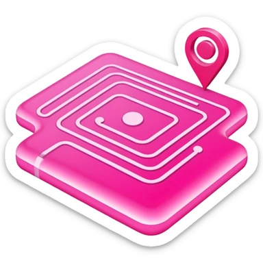 pink big gps map lines sticker
