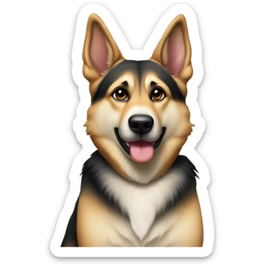 German shepherd husky mix begging for food sticker