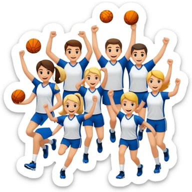 Community sports team celebrating sticker