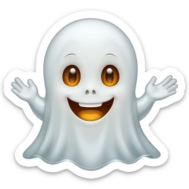 A winking ghost emoji sticker