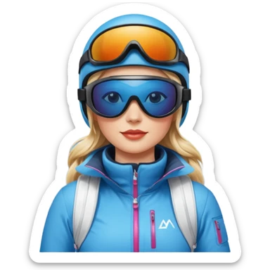 Woman Skiing Background Matterhorn sticker