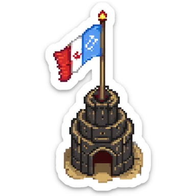 sand castle with a flag on top sticker