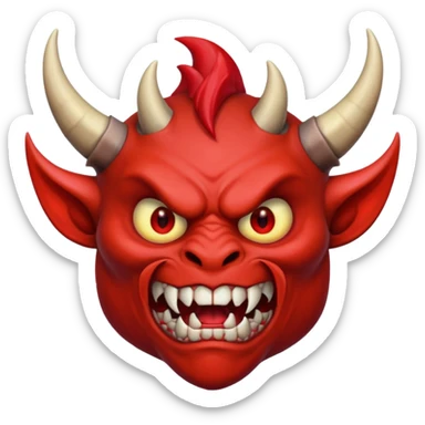 demon with small horn sticker