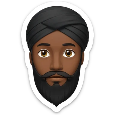 Make me an emoji of a man wearing a black turban and a beard. sticker