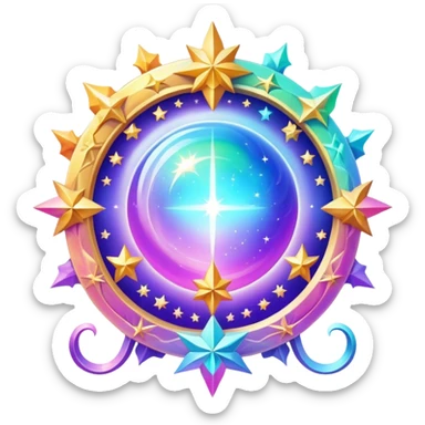 Epic divine legendary celestial complex detailed iridescent gradients aesthetic-scenery-Decorations sticker
