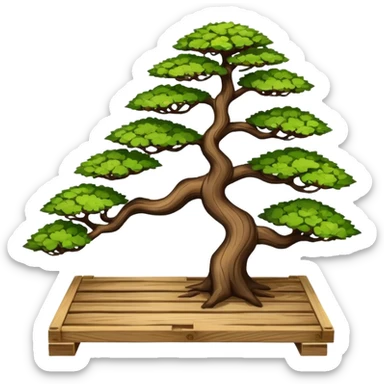 standing slanted Plant bonsai rack made from the wood of old oak pallets  sticker