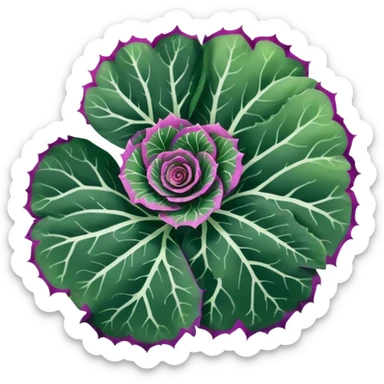 Close-up of Begonia Rex leaf center showing spiral growth pattern, dark green leaf with purple edges and white spots sticker