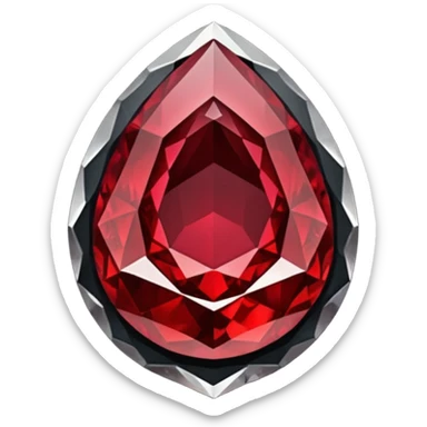 Natural shiny crystal ruby-garnet-blood-obsidian-geode sticker