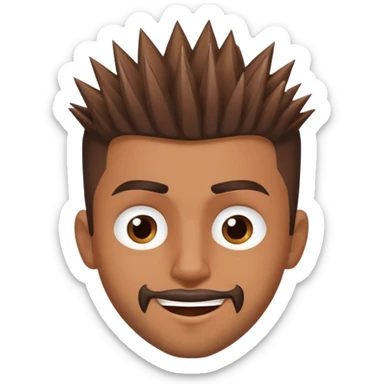a spikey comb over brown haired, brown eyed, young man with a light goatee winking  sticker