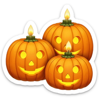 🍁☕📖 Cozy autumn evening with a warm coffee and a book🎃🕯️🍂 Pumpkin candles glowing on a fall night sticker