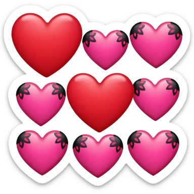 Really cool heart emoji for my sexy girlfriend that’s mainly  red & black. With just super super tiny hot pink butterflies on it.  sticker