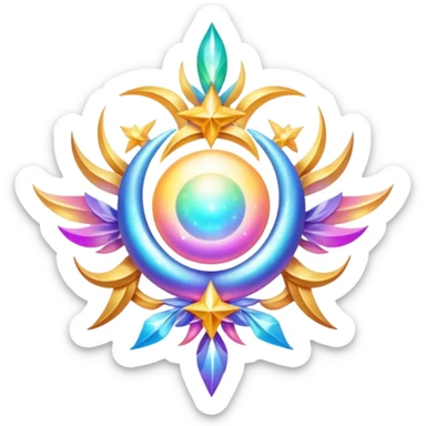 Epic divine legendary celestial complex detailed iridescent gradients aesthetic-scenery-Decorations sticker