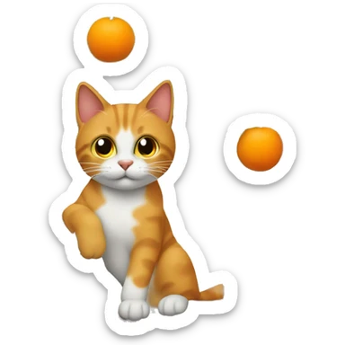 Gato naranja en un árbol  sticker